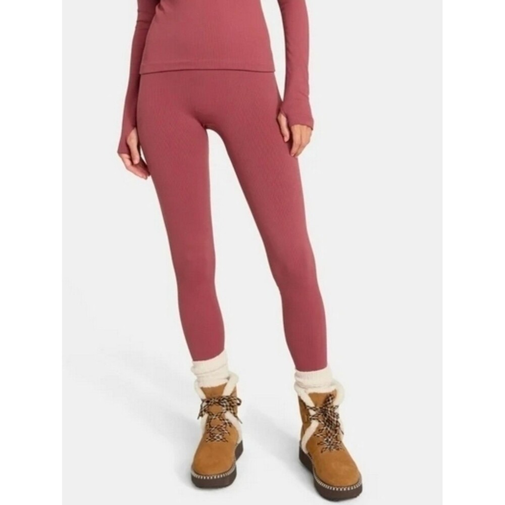 Ozark Trail Women's L Seamless Ribbed Thermal Ribbed Brushed Legging Wild Ginger